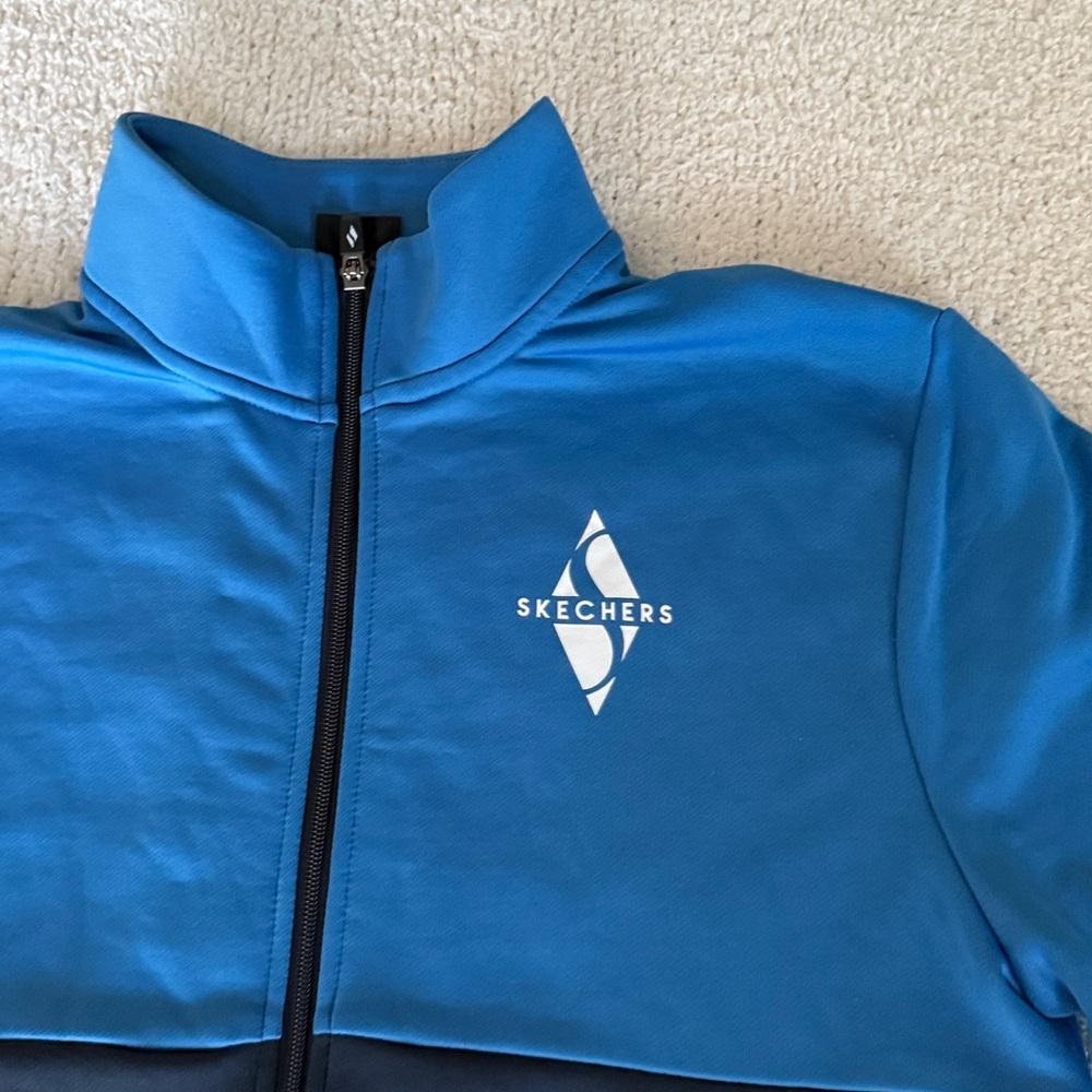 Skechers Blockcolor Navy Blue Zip Jacket Size Small - Picture 3 of 7